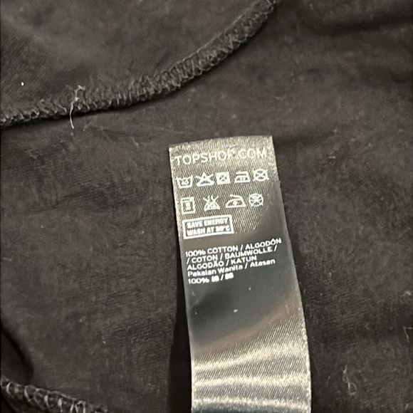 Topshop Black Corset Seam Peplum Tee Size 4 - Picture 8 of 9